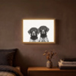 Honden - Bivakmuts - Zwart - wit Light Box met batterij (Wandlamp) middel -sfeer4