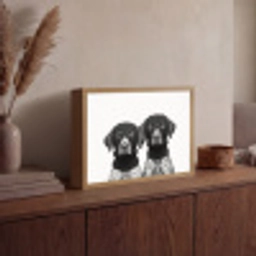 Honden - Bivakmuts - Zwart - wit Light Box met batterij (Wandlamp) middel -sfeer2
