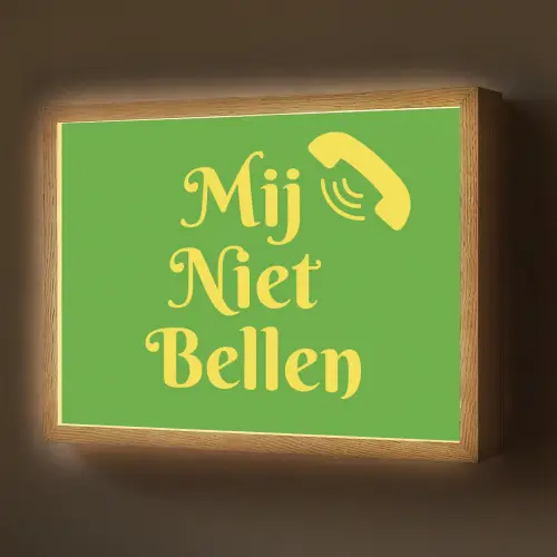 Mij niet bellen - Telefoon - Groen Light Box met batterij (Wandlamp) middel -z3d_website