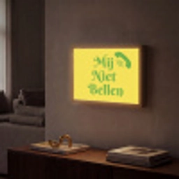 Mij niet bellen - Telefoon - Geel Light Box met batterij (Wandlamp) middel -sfeer1
