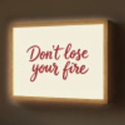 Don't lose your fire - Rood - Wit - Minimalistisch Light Box met batterij (Wandlamp) middel -z3d_website