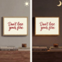 Don't lose your fire - Rood - Wit - Minimalistisch Light Box met batterij (Wandlamp) middel -sfeer3