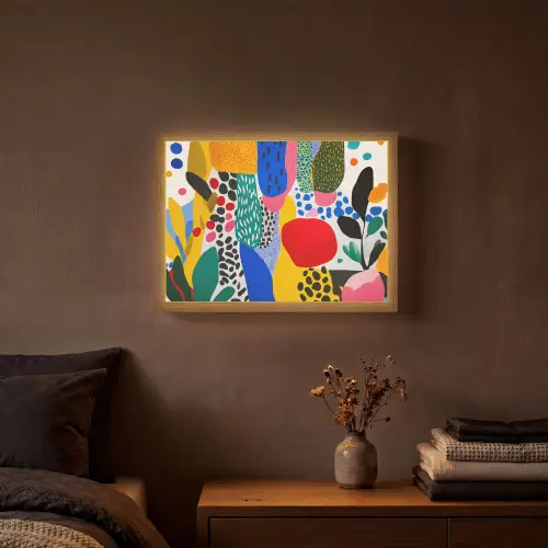 Stippen - Vormen - Modern - Kleuren Light Box met batterij (Wandlamp) middel -sfeer4