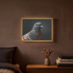 Duif - Bloemen - Zwart Light Box met batterij (Wandlamp) middel -sfeer4