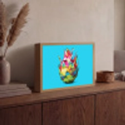 Drakenfruit - Blauw - Levendig Light Box met batterij (Wandlamp) middel -sfeer2