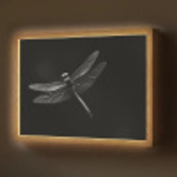 Libelle - Dieren - Zwart - Insect Light Box met batterij (Wandlamp) middel -z3d_website
