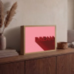 Dream - 3D - Rood - Roze Light Box met batterij (Wandlamp) middel -sfeer2