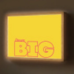 Dream big - Geel - Grafisch Light Box met batterij (Wandlamp) middel -z3d_website