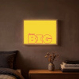 Dream big - Geel - Grafisch Light Box met batterij (Wandlamp) middel -sfeer4