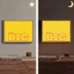 Dream big - Geel - Grafisch Light Box met batterij (Wandlamp) middel -sfeer3