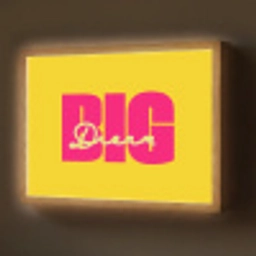 Dream big - Geel - Roze Light Box met batterij (Wandlamp) middel -z3d_website
