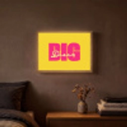 Dream big - Geel - Roze Light Box met batterij (Wandlamp) middel -sfeer4