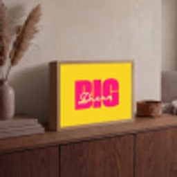 Dream big - Geel - Roze Light Box met batterij (Wandlamp) middel -sfeer2
