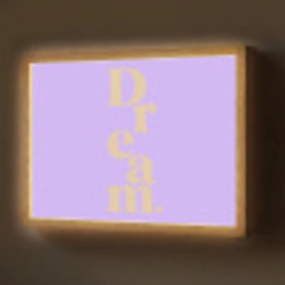 Dream - Paars - Typografisch Light Box met batterij (Wandlamp) middel -z3d_website
