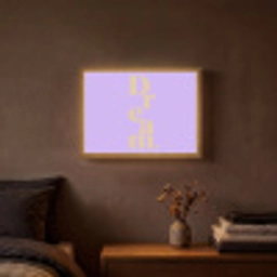 Dream - Paars - Typografisch Light Box met batterij (Wandlamp) middel -sfeer4