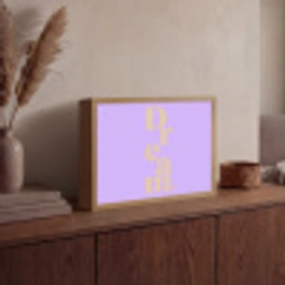 Dream - Paars - Typografisch Light Box met batterij (Wandlamp) middel -sfeer2