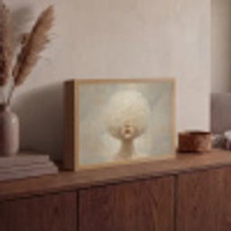Dromerig - Beige - Paardenbloemzaadjes Light Box met batterij (Wandlamp) middel -sfeer2
