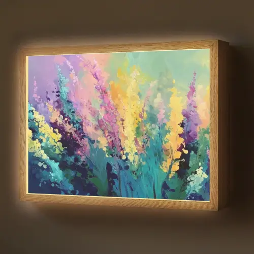 Dromerige - Langgerekte bloemen Light Box met batterij (Wandlamp) middel -z3d_website