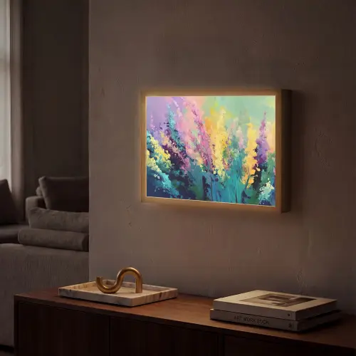 Dromerige - Langgerekte bloemen Light Box met batterij (Wandlamp) middel -sfeer1
