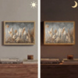 Gedroogde Veldbloemen - Grijs - Beton Light Box met batterij (Wandlamp) middel -sfeer3