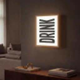Drink - Zwart - Wit - Decoratie Light Box met batterij (Wandlamp) middel -sfeer1
