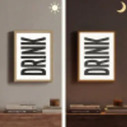 Drink - Zwart - Wit - Decoratie Light Box met batterij (Wandlamp) middel -sfeer3
