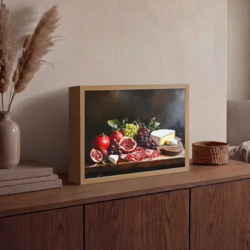 Borrelplank - Stilleven - Vintage Light Box met batterij (Wandlamp) middel -sfeer2