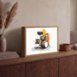 Drumstel - Oranje - Zwart - Aquarelverf Light Box met batterij (Wandlamp) middel -sfeer2