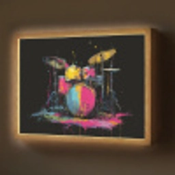 Drumstel - Kleurrijk - Verf - Levendig Light Box met batterij (Wandlamp) middel -z3d_website