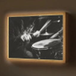 Drummer - Zwart - Drumstel Light Box met batterij (Wandlamp) middel -z3d_website