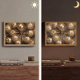 Droogbloemen - Bruin - Natuur Light Box met batterij (Wandlamp) middel -sfeer3