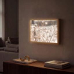 Droogbloemen - Wit - Planten Light Box met batterij (Wandlamp) middel -sfeer1