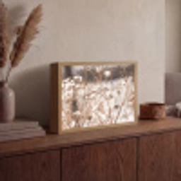 Droogbloemen - Wit - Planten Light Box met batterij (Wandlamp) middel -sfeer2