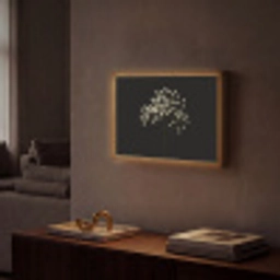 Gipskruid - Bloemetjes - Wit - Minimalistisch Light Box met batterij (Wandlamp) middel -sfeer1