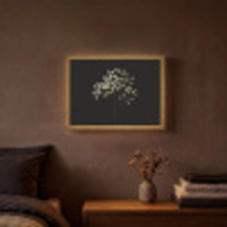 Gipskruid - Bloemetjes - Wit - Minimalistisch Light Box met batterij (Wandlamp) middel -sfeer4