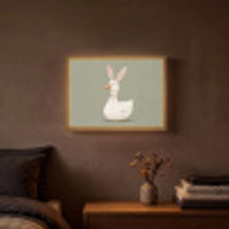 Eend - Konijnoren - Grijs Light Box met batterij (Wandlamp) middel -sfeer4