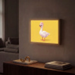 Eend - Zonnebril - Geel Light Box met batterij (Wandlamp) middel -sfeer1