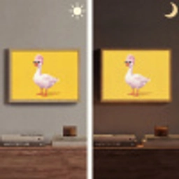 Eend - Zonnebril - Geel Light Box met batterij (Wandlamp) middel -sfeer3