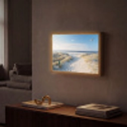Duin - Meeuw - Strand - Zee - Zon Light Box met batterij (Wandlamp) middel -sfeer1
