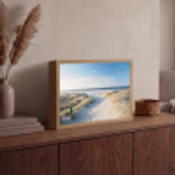 Duin - Meeuw - Strand - Zee - Zon Light Box met batterij (Wandlamp) middel -sfeer2