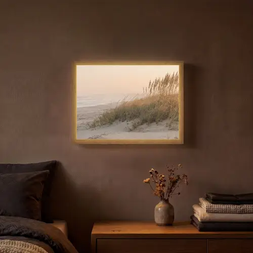 Duinlandschap - Zonsondergang - Strand Light Box met batterij (Wandlamp) middel -sfeer4
