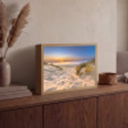 Duin - Zonsondergang - Horizon - Strand - Gras Light Box met batterij (Wandlamp) middel -sfeer2