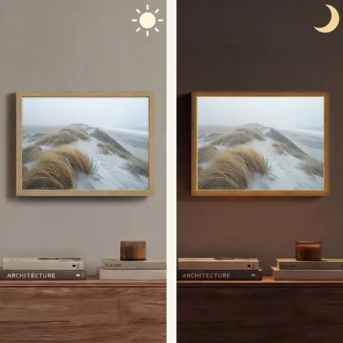 Duinen - Strand - Planten - Natuur Light Box met batterij (Wandlamp) middel -sfeer3