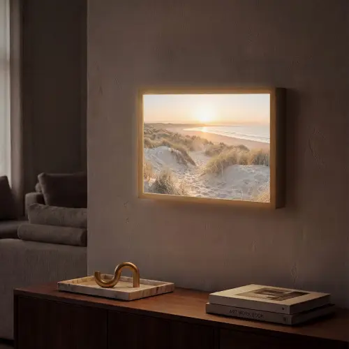 Duinen - Strand - Zee Light Box met batterij (Wandlamp) middel -sfeer1