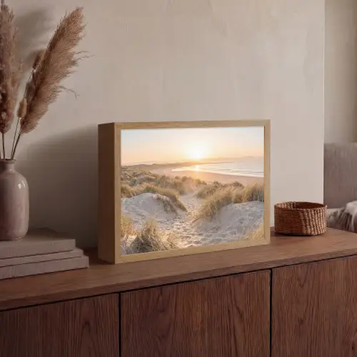 Duinen - Strand - Zee Light Box met batterij (Wandlamp) middel -sfeer2