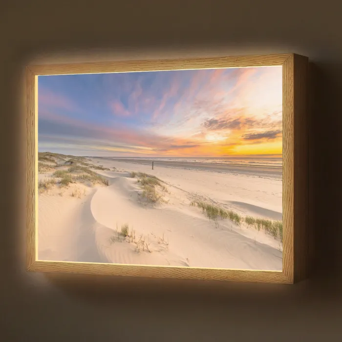 Duinen - Strand - Zonsondergang - Natuur - Zomer Light Box met batterij (Wandlamp) middel -z3d_website