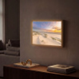 Duinen - Strand - Zonsondergang - Natuur - Zomer Light Box met batterij (Wandlamp) middel -sfeer1