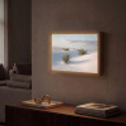 Duinen - Gras - Wolken - Beige Light Box met batterij (Wandlamp) middel -sfeer1