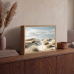 Duinen - Gras - Sporen - Wolken Light Box met batterij (Wandlamp) middel -sfeer2