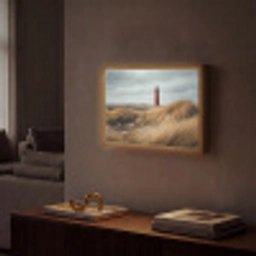 Duinen - Vuurtoren - Rood - Lucht Light Box met batterij (Wandlamp) middel -sfeer1